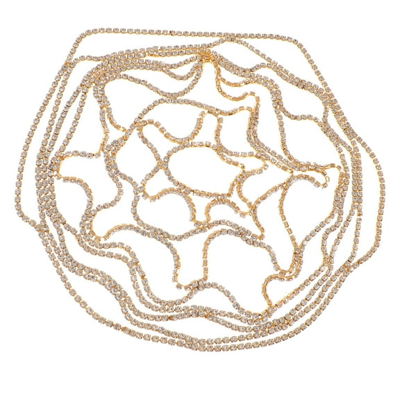 STRANDCHIC Rhinestone Headpiece Golden Hair Jewelry for Women, Elegant Holiday and Event Accessory
