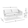 thumbnail image 5 of Patio Counter Stool, Set of 2, Low Back, Rope Barrel Detail, Aluminum Frame, 35.5"H, for Outdoor, Patio, Counter, Backyard, Garden, Optic White Acrylic, 5 of 8