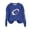 Blue, variant on Crew Neck Sweatshirts Women Rugby Jersey Print Long Sleeve Casual Pullover Tops Women's Sweatshirt Fashion Clothing Purple M