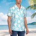 thumbnail image 6 of Uemuo Cute Rabbit Printed Regular Fit Short Sleeve Casual Hawaiian Shirt for Men,Aloha shirt,Tropical shirt,Floral print shirt,Vacation Beach shirt-Large, 6 of 9