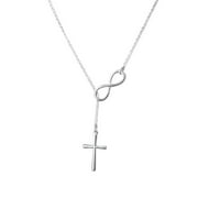Silver Infinity Cross Necklace for Women