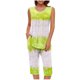 thumbnail image 5 of Conjunto de Verano para las Mujeres Impreso Casual sin Mangas Plisado Superior Y Pantalones Recortados, Cuello Redondo Conjunto de Dos Piezas, 5 of 8