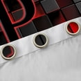 thumbnail image 4 of Erosebridal Teens Black Red Geometric Grid Black Out Curtains,P Personalized Initial Curtains Pack of 2 (42x63 Each) For Boys Girls, 4 of 6