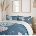 thumbnail image 6 of Ambesonne Retro Duvet Cover Set, Air Balloons Polka Dots, 2-Calking, Slate Blue Pale Pink, 6 of 7