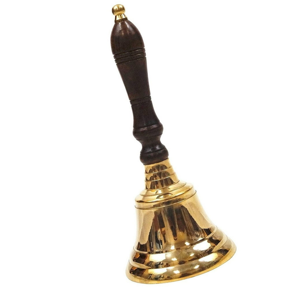 Brass School Bell, Wooden Handle - Walmart.com - Walmart.com
