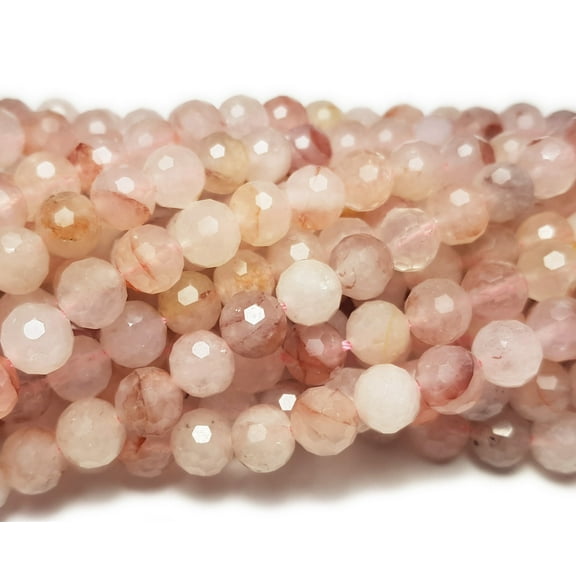 6mm Finely Cut Shiny Pink Faceted Crystal Beads Genuine Gemstone Natural Jewelry Making