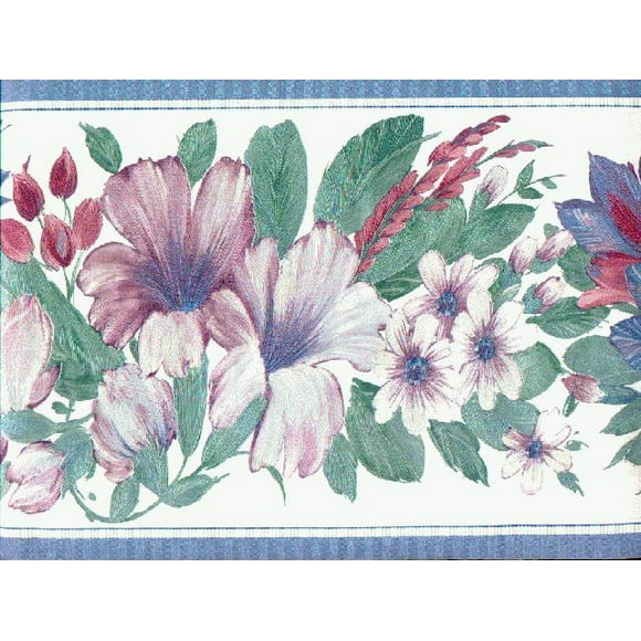 Satin Romance Floral Wallpaper Border DES24972