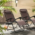 thumbnail image 6 of Lacoo Zero Gravity Chair Patio Outdoor Foldable Lawn Lounge Chair Reclining Chair with Adjustable Pillow Pack of 2, Brown, 6 of 8
