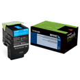 thumbnail image 1 of Cartouche de Toner Laser Lexmark 80C1HC0 Cyan Haute Capacité pour Lexmark / IBM CX410, 1 of 1