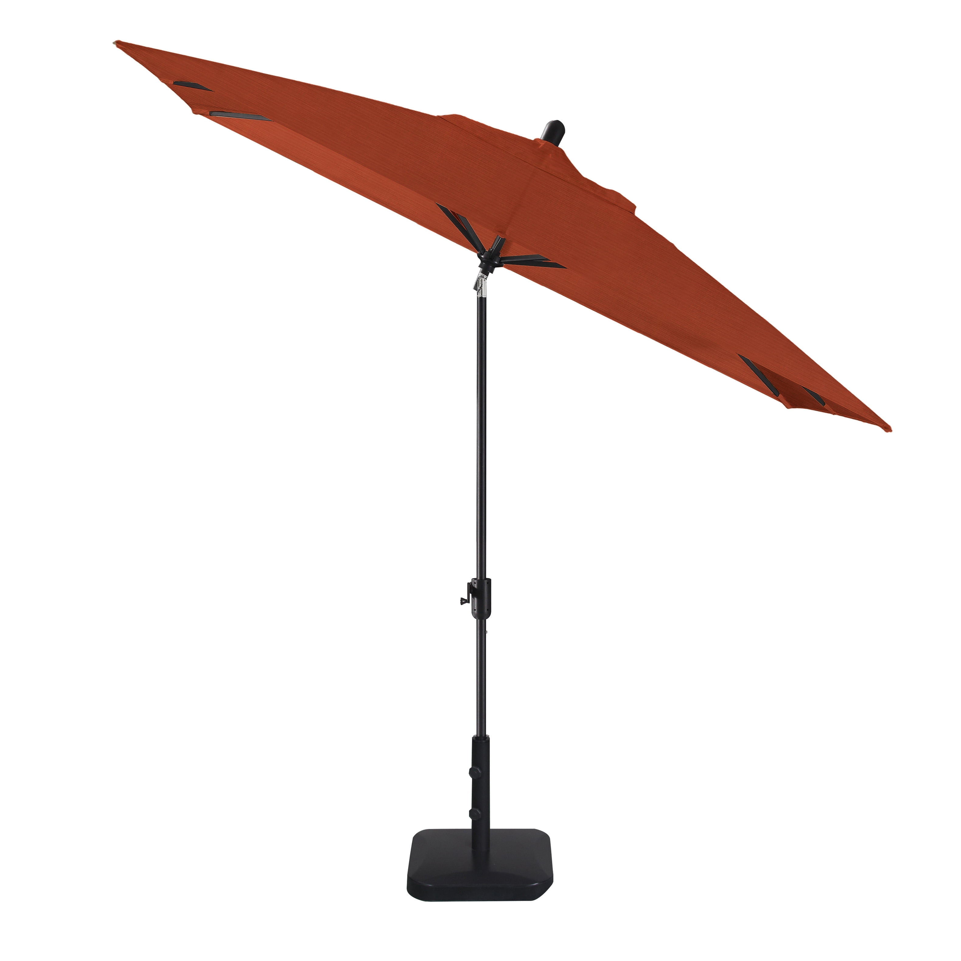Amauri Outdoor Living - Laguna Cove 10' x 6.5' Rect Auto TiltMarket Umbrella, Black Sapphire Frame, Sunbrella Terracotta Shade