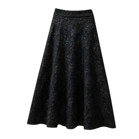 

Tulle Table Skirts for Rectangle Tables Womens Flower Jacquard High Waist Skirt Midi Swing Skirt Skirts for Women Knee Length Pockets