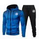 thumbnail image 4 of Conjunto de 2 piezas de chaqueta y pantalón de chándal con cremallera y estampado de lunares redondos para hombre, novedad de otoño e invierno, chándal informal con capucha, 4 of 4