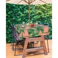 thumbnail image 3 of Fsddascl Palm Tree Tropical Outdoor Tablecloth - 60x84 Inch Rectangle Dining Table Cover, Pink Summer Botanical Leaves Waterproof Outdoor Table Cloth with Umbrella Hole & Zipper for Picnic/Patio, 3 of 7