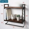 thumbnail image 3 of 2-Tier Metal Industrial 16.9" Bathroom Shelves Wall Mounted, Rustic Wall Shelf Over Toilet, Towel Rack with Towel Bar, Utility Storage Shelf Rack, Floating Shelves Towel Holder, 3 of 3