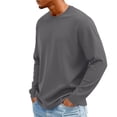 thumbnail image 6 of Hsovts Mens Long Sleeve Tee Shirts Cotton Crew Neck Moisture Wicking Soft Casual Basic T-Shirts Dark Gray L, 6 of 9