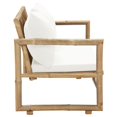 thumbnail image 3 of vidaXL 2 Seater Garden Sofa with Cushions Bamboo, 3 of 5