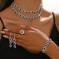 thumbnail image 2 of Faty-T Gold and Red Jewelry Sets Rhinestone Necklace Earrings Set Diamond Formal Prom Indian Costume Jewelry Set for Women and Brides, 2 of 9