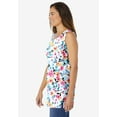 thumbnail image 3 of Woman Within Plus Size Perfect Printed Sleeveless Shirred V-Neck Tunic, 3 of 5