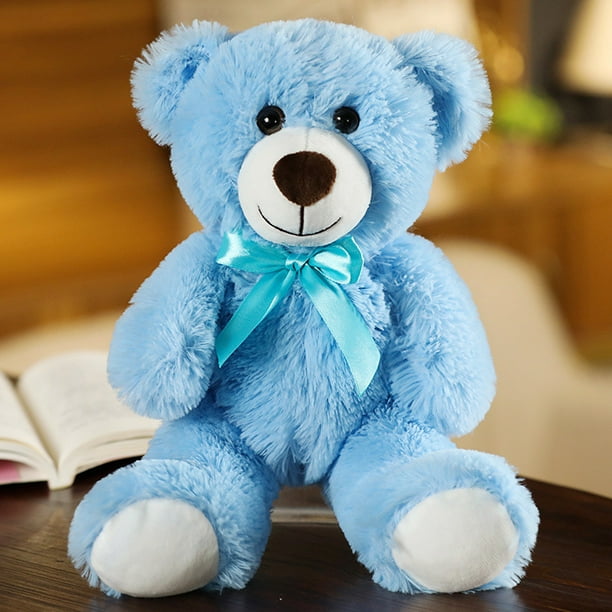 Mini Teddy Bear, Tan, 13 Inches Blue