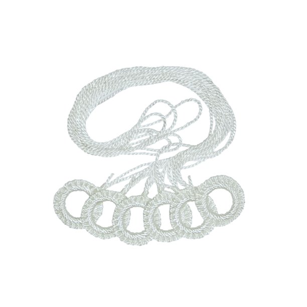 6Pack Double CROCHET RING PULLS for Roller Window Shades WHITE or