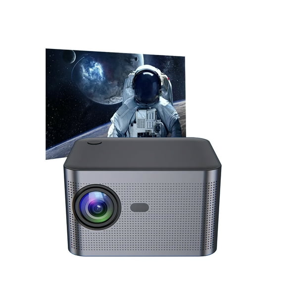Golden Smart Projector with BT5.2 and wifi 6,Outdoor Projector HD 1080P Auto Focus 150”Display,Black