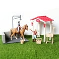 thumbnail image 1 of Simulation Animals Farm Stable Horse Stall Riders with Horses and Wash Area Model Action Figures Educational Playset for Kids, 1 of 1