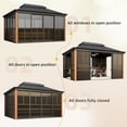 thumbnail image 4 of Hommow 12'*14' Sunroom, with Front Door, Side Entrance, Galvanized Steel Double Top, Wood Grain Appearance, Aluminum Alloy Frame, Solarium Backyard Sun Room, 4 of 9