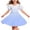 Light Blue, variant on Ashirexll Girls Summer Dress Children Short Sleeve Round Neck Classic Back Solid Color Casual A-Line Dress for Preteen Kids