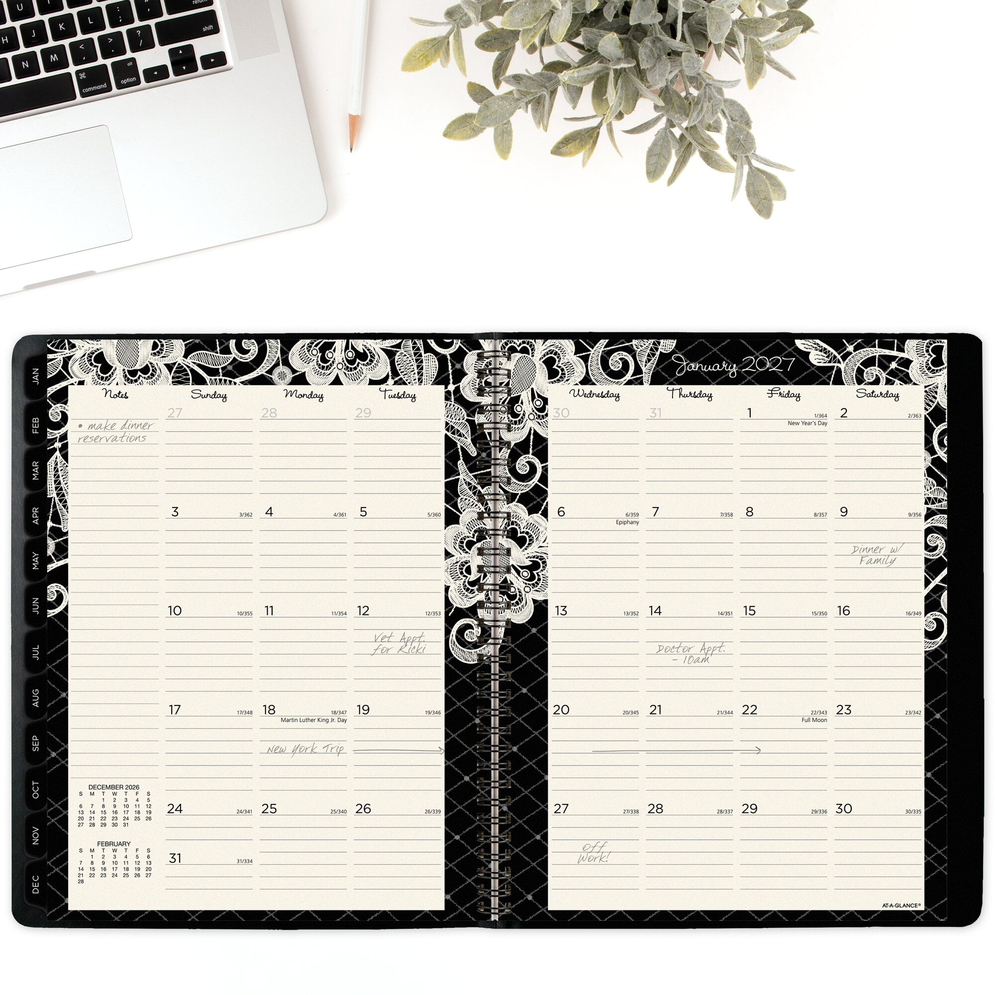 AT-A-GLANCE Lacey 2026 Weekly Monthly Appointment Book Planner Large 8 12 x 11 -
