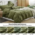thumbnail image 6 of Simple&Opulence 100% Linen Duvet Cover Set with Washed-French Flax-3 Pieces Solid Color Basic Style Bedding Set-Breathable Soft Comforter Cover with 2 Pillowshams (Olive Green, King), 6 of 8