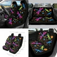thumbnail image 2 of Yuyamidu Hippie Dragonfly Car Seat Covers Full Set Flower Auto Steering Wheel Cover Seat Belt Pads Coasters Trash Bin Hanging Storage Bag Cup Holders Rearview Mirror Cover Key Ring 15 PCS, 2 of 7