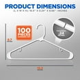 thumbnail image 7 of SereneLife 10-Pack Standard Plastic Space Saving Durable Tubular Heavy Duty Clothes Hanger, (White), 7 of 7