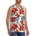 thumbnail image 2 of Kdxio Lilies Flowers for Men's Muscle T-shirt,Sleeveless for Workout Running Athletic Gym Lounge Casual, 2 of 7