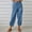 Blue, variant on Women's Cotton Linen Palazzo Pants Drawstring Elastic Waist Casual Wide Leg Lounge Trousers with Pockets