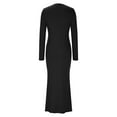 thumbnail image 4 of Ltctricy Maxi Dresses for Women Elegant Slim Long Sleeve Bodycon Pencil Dress Casual Crewneck Club Party Dresses, 4 of 7