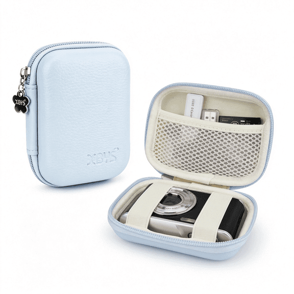 XUBIYM Digital Camera Case Compatible with Kodak Pixpro Fz45 Fz55/ for Digital Point and Shoot Vlogging/Sd Card, Travel Carry Cases Bag (Sky Blue)