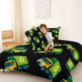 thumbnail image 4 of Manfei Cute Garbage Truck Full Size Comforter Sets,Recycling Bin Bedding Comforter Set,Green,Black Reversible,3 Pieces,1 Comforter and 2 Pillowcases, 4 of 7