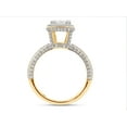 thumbnail image 4 of 2 1/4 ct. t.w Center 8X6MM Emerald Cut Lab Created Moissanite Halo Engagement Promise Ring for Women In 14K Yellow Gold Over Sterling Silver (G-H Color, VVS1 Clarity, 2.25 Cttw) Size - 6.5, 4 of 7