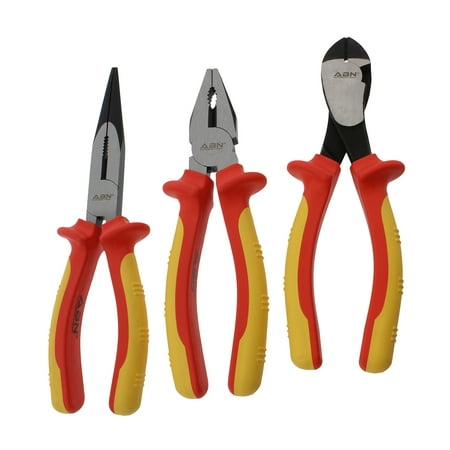 ABN | Insulated Pliers Set 3pc Wire Stripping Tool Electrician Crimper (Best Wire Stripping Pliers)