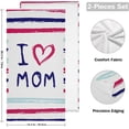 thumbnail image 2 of Mothers Day Strip Heart Hand Towels, I Love You Mom Multicolored Kitchen Towel Ultra Soft and Absorbent,Decorative Fingertip Face Towel for Bathroom Hotel, 2 PCS, 28.3"x 14.4", 2 of 5
