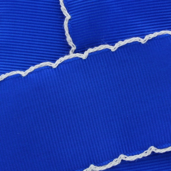 3/8" Royal Blue/White Moonstitch Grosgrain Ribbon 5 Yard