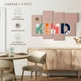 thumbnail image 5 of Elephant Stock Bee Kind Wall Art - Horizontal Multi Panel Canvas - Kids Room Wall Decor - Kids And Nursery Multi Panel - Beige And Pink Decor By Daniela Santiago - 75" x 48", 5 of 8