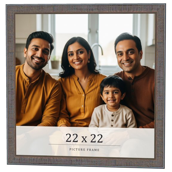 22x22 Frame Blue Kingsley Pewter Solid Wood Picture Frame Width 0.75 Inches |Interior Depth 0.5