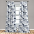 thumbnail image 5 of Ambesonne Shabby Flora Curtains, Garden Spring Roses, Pair of 28"x63", Blue Grey and White, 5 of 5