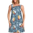 thumbnail image 1 of Easygdp Surf Shark para Vestido Transpirable de Mujer, Vestido Suelto de Manga Corta con Pliegues y Bolsillos para el Verano, 1 of 7