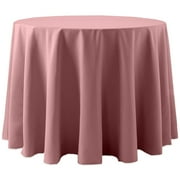 Ultimate Textile (3 Pack) Cotton-feel 120-Inch Round Tablecloth - for Wedding and Banquet, Hotel or Home Fine Dining use, Dusty Rose Light Pink