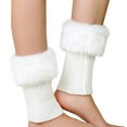 thumbnail image 1 of Women Autumn and Winter Short Turned Wool Warm Socks Boots Cover Knitting Wool Leg Protector, 1 of 4