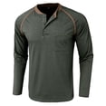 thumbnail image 4 of Clothing Henley T Shirts for Men Long Sleeve Button Henley T-Shirts Fashion Casual Button Solid Color T Shirt Top Casual Basic Tops, 4 of 6