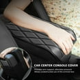 thumbnail image 3 of Mistaha Car Armrest Pad Cushion Memory Foam Center Console Cover Wide Thick Diamond Pattern PU Leather Car Armrest Box Mat Large Size Gray, 3 of 6