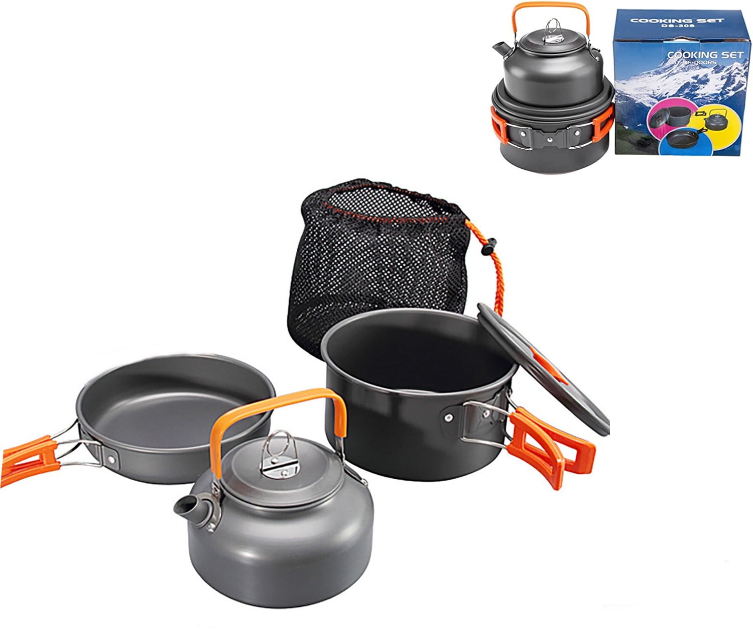 Puseky Camping Cookware,Outdoor Camping Cookware Kit, Portable Camping